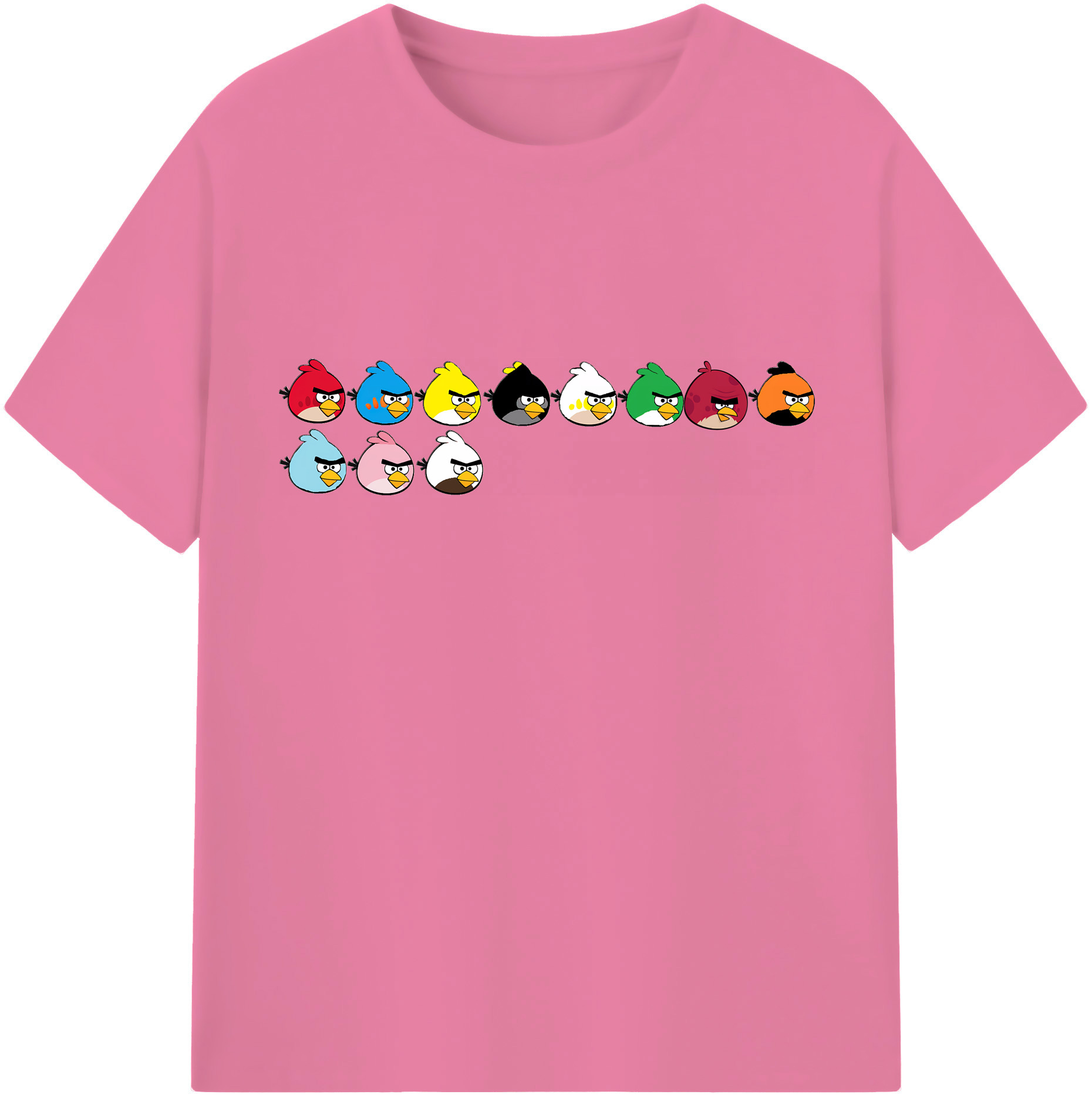 （画像用） Angry Birds アングリーバード 綿100％半袖Tシャツ（フロントプリント）